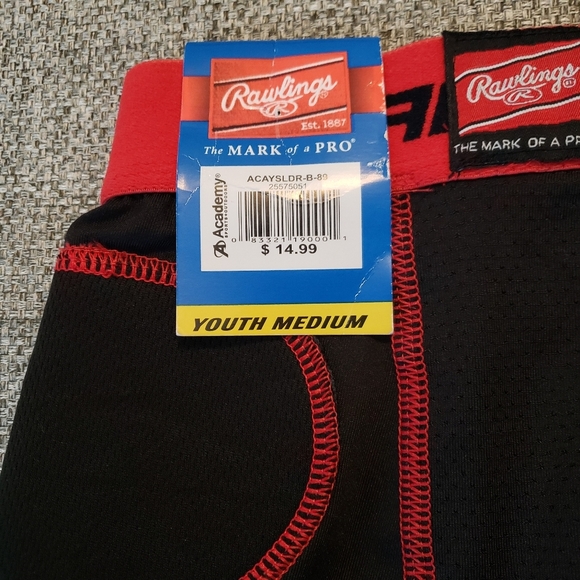 Rawlings Baseball Sliding Shorts  Youth Size Medium.NWT - Picture 5 of 6